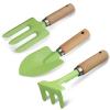' s Gardening Tool 3pcs with Wood Handles Includes Shovels Rakes Fork Perfect for Little Hands Backyard Beach Fun Safe Gardening Tool for view 1