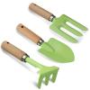 ' s Gardening Tool 3pcs with Wood Handles Includes Shovels Rakes Fork Perfect for Little Hands Backyard Beach Fun Safe Gardening Tool for view 4