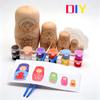 JoyNest DIY Russian Nesting Dolls 5 Pieces Painting Material kit Painting do handicrafts DIY Matryoshka Wood Stacking Nested Set Girl Handmade Toys DIY Wood Colored Set Doll view 2