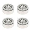 4pcs 1.9inch Aluminum Alloy RC Wheel Hub for 1:10 RC Crawler, Upgraded Solid Hub with Precision Fit for Axial SCX10 SCX10 II 90046 D90 (Silver White Type A) view 2