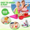 Toddmomy 2 Sets Plastic Ice Cream Cone and Scoop Toy Outdoor Beach Sand Molds Play Set for Kids Toddlers view 2