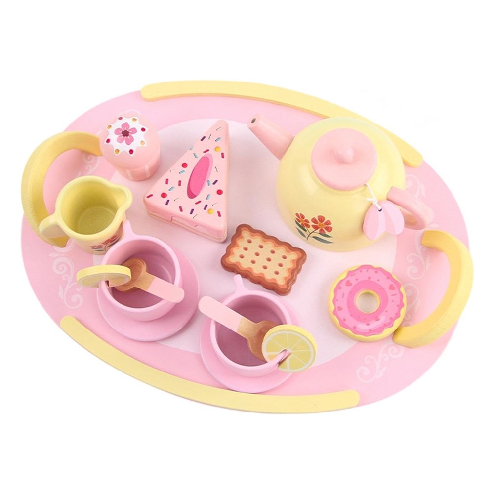 Kids Tea Party, Wooden Playset, 3.15 Inches Strong Gear with Imaginative Build, Supplies Adults Professionals, Compact Accessory for Home, Ideal Accessories for Holidays, New Years, and Thanksgiving