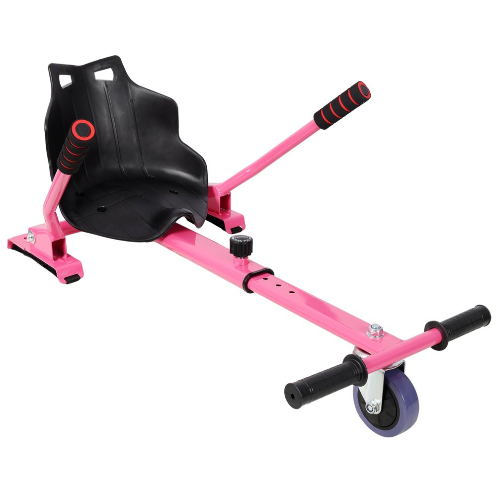Hoverboard Seat Attachment Go-Kart, Fits 6.5" 8" 10" Hoverboards, Sturdy Adjustable Off-Road Frame, Hover Cart for Family Fun, Not Include Hoverboard (Pink)