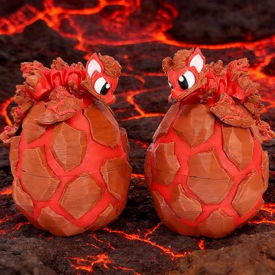 3D Printing Cute Cute Lava Dragon + Egg Model Plastic Ornament Desktop Decoration Sculpture Ornaments Festival Gifts