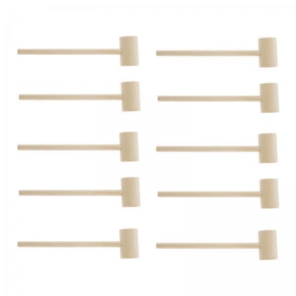 Mini Wooden Hammer 10 Pack, 5X Mallet Pounding Toy for Kids, Cute Beating Gavel Toys for Boy and Girl