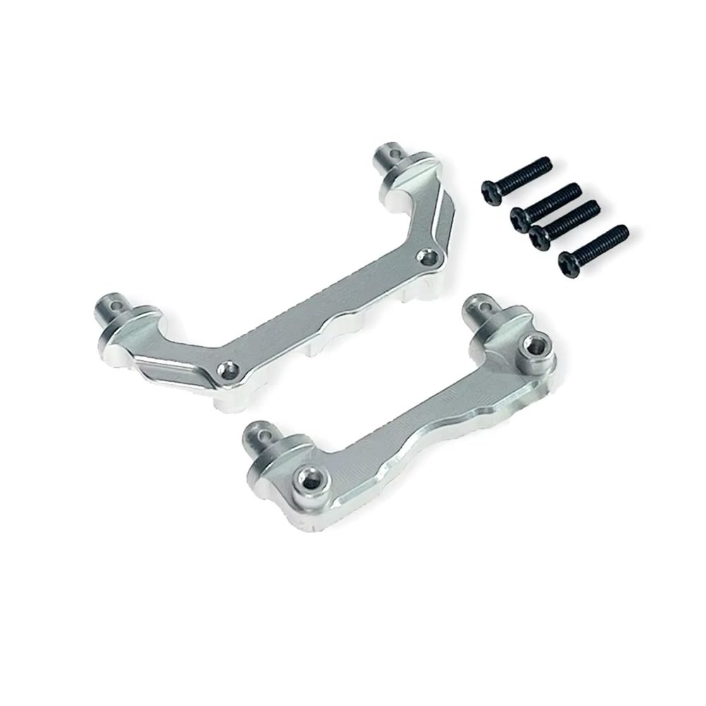 Aluminum Front and Rear Body Post Mounts Brackets for MJX for HG 14209 14210 H14BM 1/14 RC Car Metal Upgrade Parts Accessories (Silver)