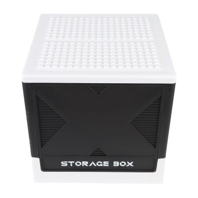 Pomya Building Blocks Storage Box, Stackable Foldable 37L Organizer Container with Baseplate for Home Toys Building Bricks Storage (Black)