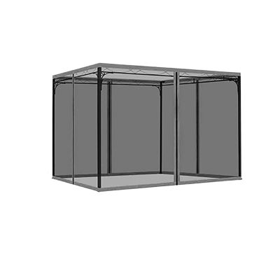 Outdoor Gazebo Netting Universal Canopy Net Screen 4 Door Panel Sidewall Curtain with Zippers for Garden Patio(L300xW300xH210cm)