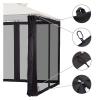 Outdoor Gazebo Netting Universal Canopy Net Screen 4 Door Panel Sidewall Curtain with Zippers for Garden Patio(L300xW300xH210cm) view 2
