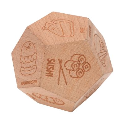 Alomejor Food Decision Dice, Beech Wood 12 Sided Dinner Choosing Dice for Family and Friends Gatherings
