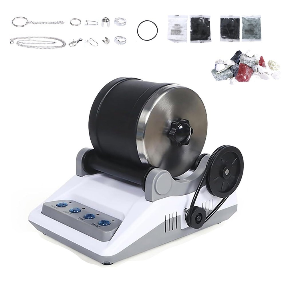 UWYTGF Rock Tumbler Kit,DIY Stone Polisher with 7 Day Timer,Detachable Electric Rock Polisher,Mini Grinding Machine for Adults and Kids