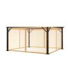Outdoor Gazebo Netting Universal Replacement Canopy Net Screen 4-Panel Sidewall Curtain with Zippers for Garden Patio(Brown,L300xW300xH230CM) view 1