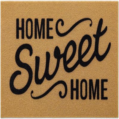 Home Sweet Home Doormat, Natural Tan and Black,18x30 Inch, Non-Slip Backing, Traditional Welcome Mat for Entryway