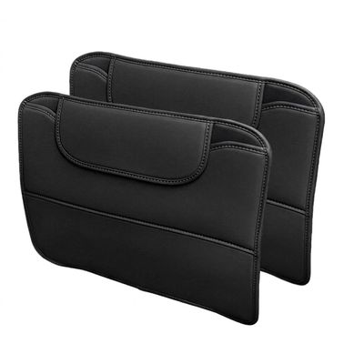 2 Pack Leather Kick Mats Back Seat Protectors for Volvo C40 Recharge 2022-2026, Waterproof Seat Back Cover Easy Clean Auto Interior Protection Accessories,Black