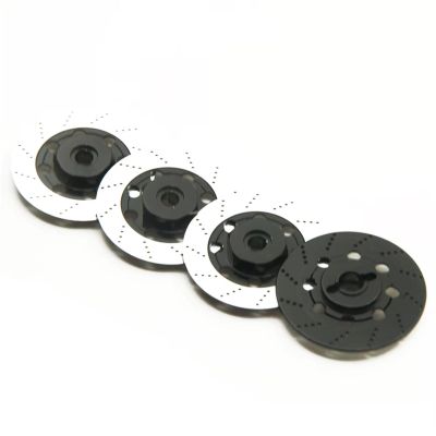 MYHWDRNU RC Car Parts Compatible with 3Racing for Sakura D4 1/10 RC Drift for Racing Car Accessories Aluminum Alloy Wheel Rim Brake Disc Box 12mm Hex Adapter(Black)