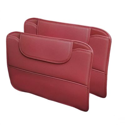 2 Pack Leather Kick Mats Back Seat Protectors for Citron DS3 2009-2016, Waterproof Seat Back Cover Easy Clean Auto Interior Protection Accessories,Red