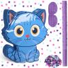 Sosation Cat Piata 16 Inch Blue Cat Shaped Piata with Blindfold Bat for Purple Birthday Kpop Party Decoration Friendship Fans Favor Decoration Wedding view 1
