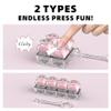 2 Pcs Keyboard Fidget Toy. Stress Relief Clicker Fidget Keyboard, Boost Focus and Calm Anxiety for Library Office HOMTransparent Base+Pink Cap view 2