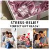 2 Pcs Keyboard Fidget Toy. Stress Relief Clicker Fidget Keyboard, Boost Focus and Calm Anxiety for Library Office HOMTransparent Base+Pink Cap view 4