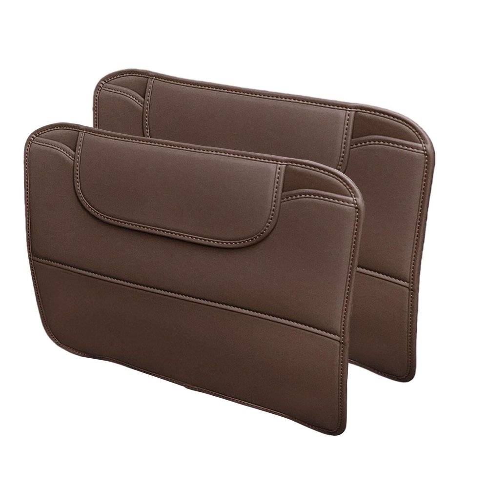 2 Pack Leather Kick Mats Back Seat Protectors for MG3 Hybrid+ 2014-2026, Waterproof Seat Back Cover Easy Clean Auto Interior Protection Accessories,Brown