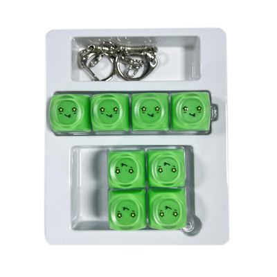 2 Pcs Keyboard Fidget Toy. Stress Relief Clicker Fidget Keyboard, Boost Focus and Calm Anxiety for Library Office HOMTransparent Base+Green Cap