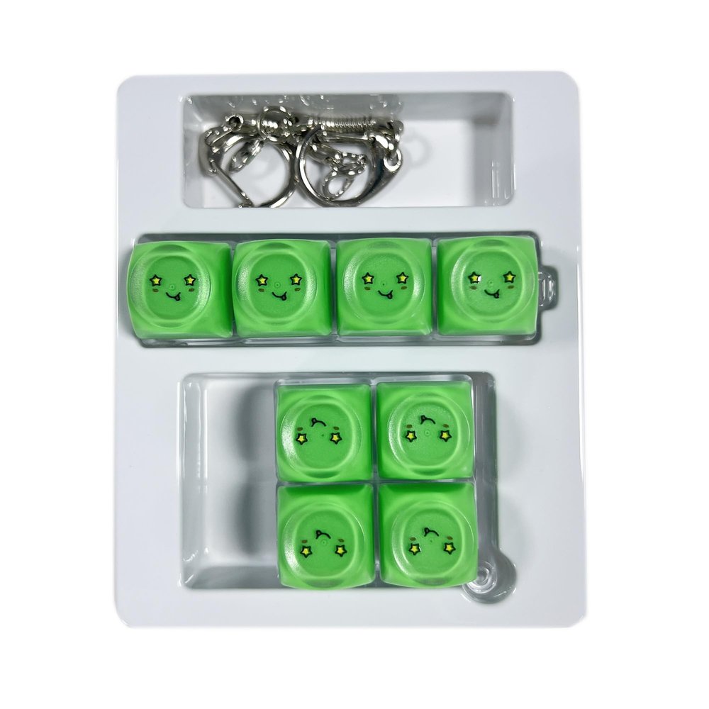 2 Pcs Keyboard Fidget Toy. Stress Relief Clicker Fidget Keyboard, Boost Focus and Calm Anxiety for Library Office HOMTransparent Base+Green Cap