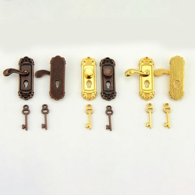 12-Piece Door Lock Handle and Key, Doll House Accessories, Dollhouse Accessories, Miniature Stuff for Entryway, Bedroom, and Cabinet Door Scene