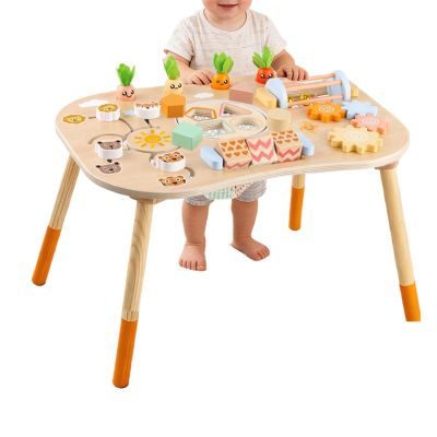 Activity Play Table, Sensory Shape Sorter, 18.11x12.01x11.81 Inch Color Tool, Matching Center with Balanced Function, Playset for 1 3 Year Old Boys Girls Grandparents Birthday, Home Supply for Travel