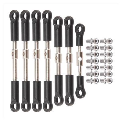 Adjustable Pull Rod for 144001 144002 144010 124016 124017 124018 124019 7Pcs Front Rear Tie Rod Servo Link with Ball Screw RC Car Spare Parts