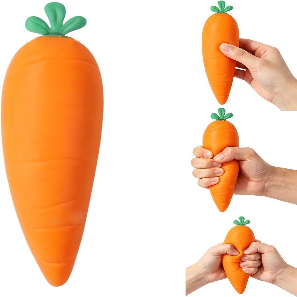 11.5 in Giant Carrot Squishy, Carrot Squishy Jumbo Stress Ball Slow Rise Carrots Shape Stress Ball Soft Sensory Squeeze Toy for Adults Party Favor Home Offices