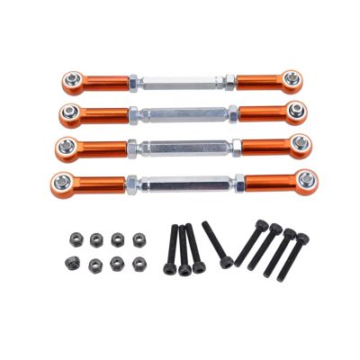Adjustable Pull Rod for Zd for Racing for Hobao for HSP for HPI for Redcat for ARRMA 1/8 M5x112mm All-Metal Adjustable Tie Rod Rc Car Parts(Orange)