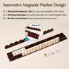 1pc Tortoise Shell Mahjong Rack with Pusher, Acrylic 17.5/20 Inch Scalloped Mahjong Pushers and Racks Set with Fully Detachable Magnetic Pushers, Smooth Sliding for Mahjong Tiles (17.5in (single one)) view 3