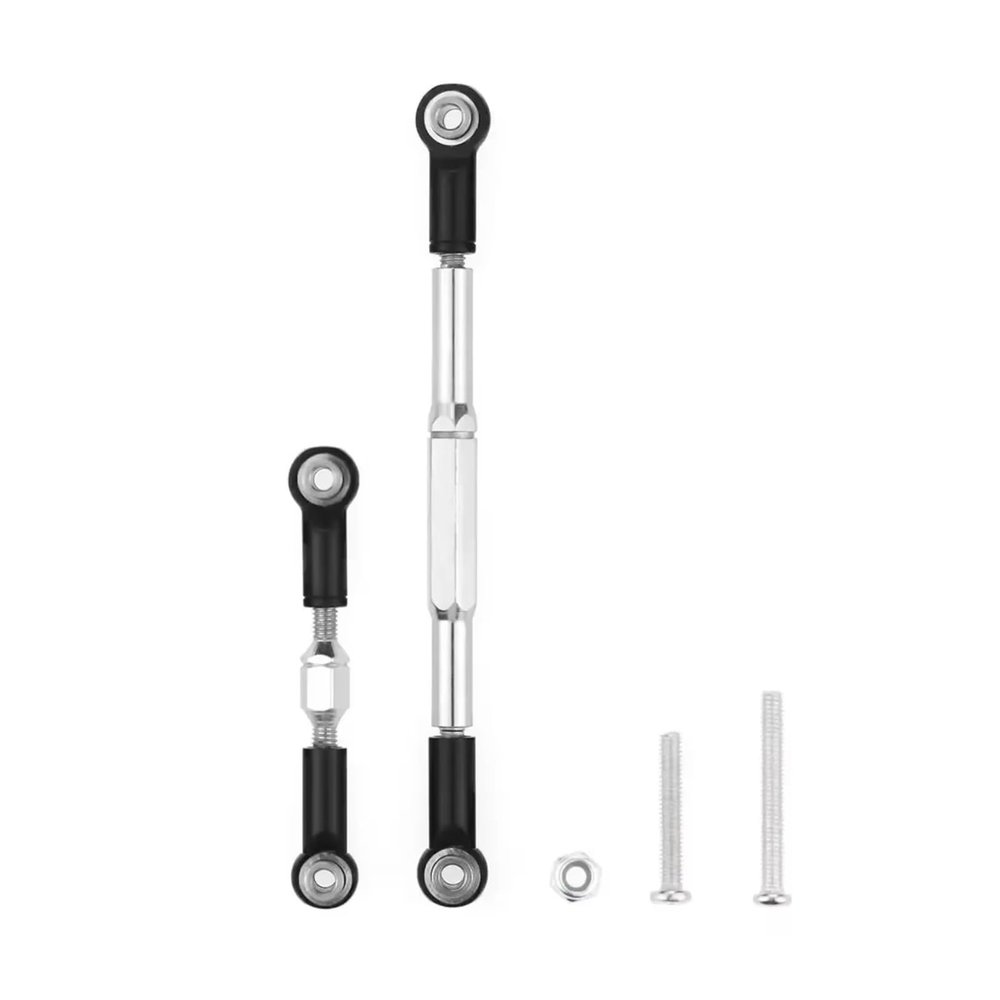Adjustable Pull Rod for WPL B-1 B16 B24 C-14 C24 1/16 Servo Steering Pull Rod RC Military Truck Upgrade Parts Accessories(Black)