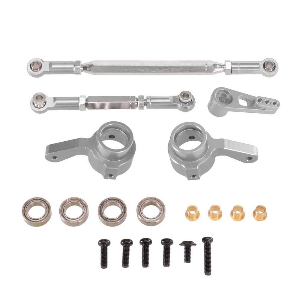 Adjustable Pull Rod for MN for MN168 99S for MN82 for MN78 D90 D91 D96 for MN99S 1/12 Metal Steering Rod Servo Arm Cup Remote Control Car Accessories(Silver)