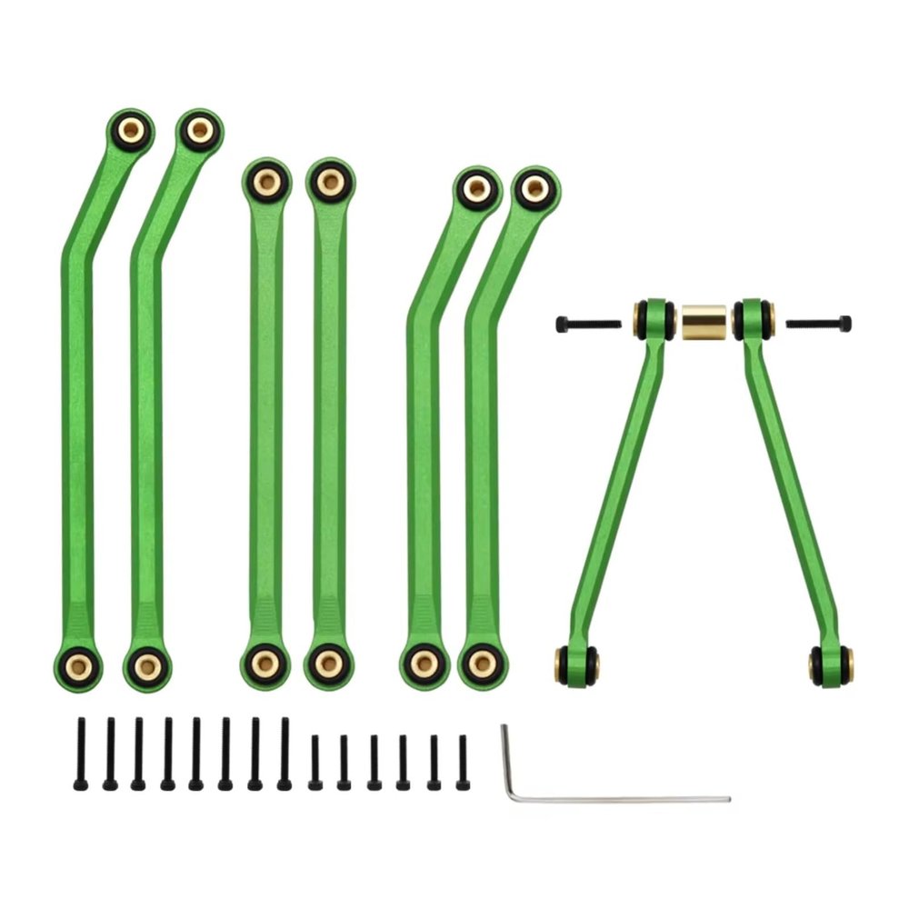 Adjustable Pull Rod for Axial 1/24 for SCX24 AXI00002 C10 for JLU for Bronco AXI00006 Metal High Clearance Chassis Links Set RC Crawler Parts(Green)