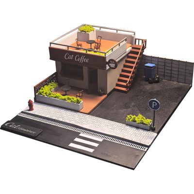 1/64 Diorama Parking Lot with Street Layout, Desktop Display