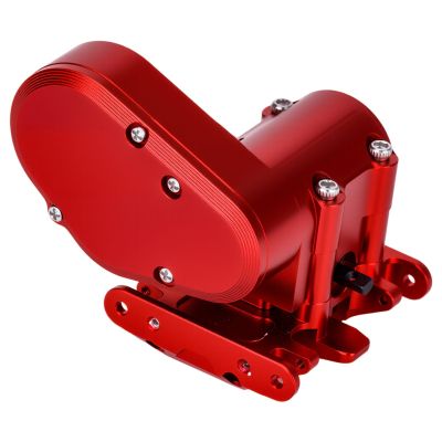 Ultralight Aluminum Transmission Skid Plate Kit,Gearbox with Metal Gears Set for 1/30 Axial SCX30 Upgrade Parts (Red)
