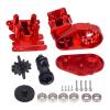 Ultralight Aluminum Transmission Skid Plate Kit,Gearbox with Metal Gears Set for 1/30 Axial SCX30 Upgrade Parts (Red) view 3