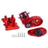Ultralight Aluminum Transmission Skid Plate Kit,Gearbox with Metal Gears Set for 1/30 Axial SCX30 Upgrade Parts (Red) view 4
