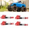 4pcs Red Aluminum Alloy RC Shock Absorbers, Metal Shock Absorbers for 1/24 RC Car, High Elastic Spring Damping System with Ball Heads and Wrench for Scx24 Off - Road view 3