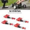 4pcs Red Aluminum Alloy RC Shock Absorbers, Metal Shock Absorbers for 1/24 RC Car, High Elastic Spring Damping System with Ball Heads and Wrench for Scx24 Off - Road view 4