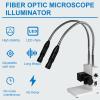 20w Dual Gooseneck Led Light Source, Fiber Optic Microscope Light Illuminator, Adjustable Brightness Size, for Industrial Stereo Microscope Camera view 2