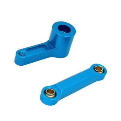 Adjustable Pull Rod for MJX 7303 1/7 Metal Upgraded 25T Servo Arm Steering Rod Remote Control Car Modifications Parts Accessories(Blue)