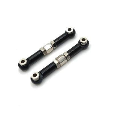 Adjustable Pull Rod for MJX for Hyper Go 16207 16208 16209 16210 H6 Metal Steering Rod Upgrade Linkage Remote Control Car Accessories(Black)