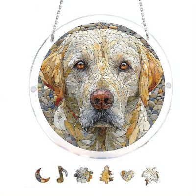 Acrylic Puzzle Sun Catcher Window Hanging,New Glass Window Hanging,Double-Sided Light Design Colorful Puzzles Decoration with Chain,Garden Ornament for Birthday,Christmas,Party