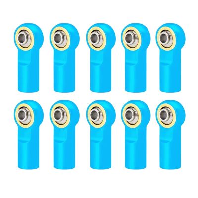 Adjustable Pull Rod for AXIAL for SCX10 D90 D110 for Tamiya CC01 1/10 10Pcs Metal M3 Aluminum Link Rod Tie End Ball Joint RC Car Track Parts(Blue)
