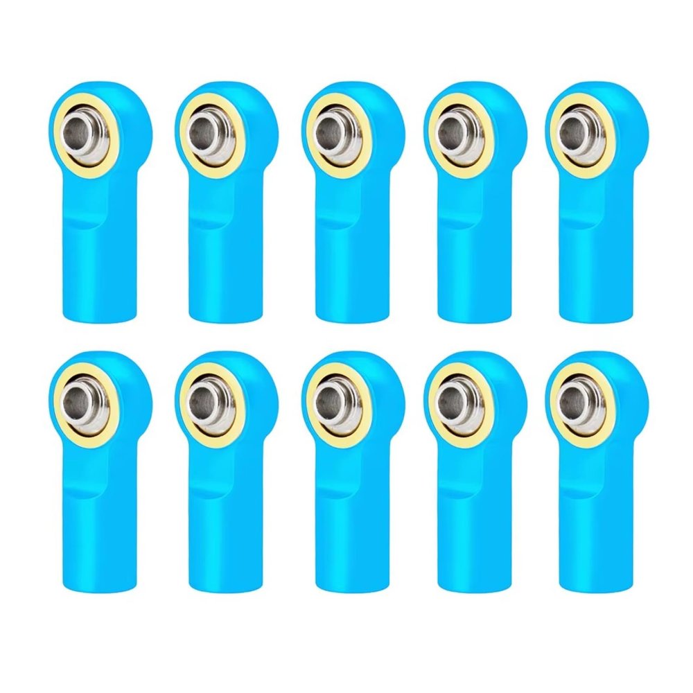 Adjustable Pull Rod for AXIAL for SCX10 D90 D110 for Tamiya CC01 1/10 10Pcs Metal M3 Aluminum Link Rod Tie End Ball Joint RC Car Track Parts(Blue)