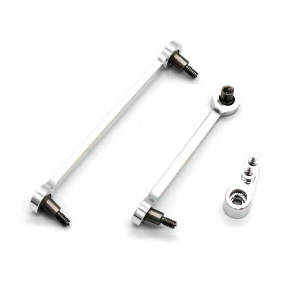 Adjustable Pull Rod for WLtoys 284131 284010 284161 K989 K969 1/28 Metal Upgrades Steering Rod Remote Control Car Modifications Parts Accessories(Silver)