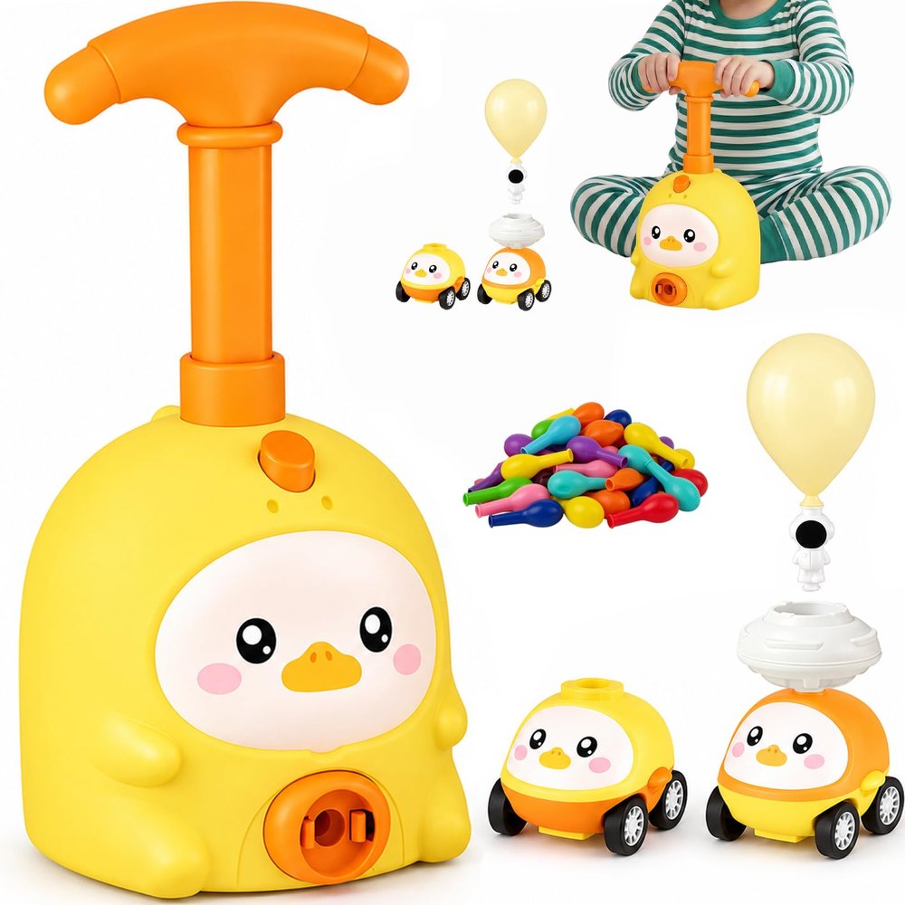YXESO Yellow Balloon Launcher Toy Set, with 2 Cars & 26 Balloons