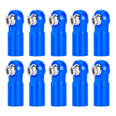 Adjustable Pull Rod for Axial for SCX10 for TRX4 for Tamiya CC01 D90 1/10 10Pcs Metal M4 Link Tie Rod End Ball Joint RC Crawler Upgrade Parts(Blue)
